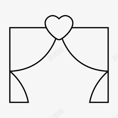 窗帘纪念日爱情图标图标