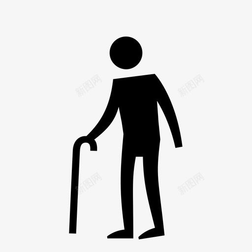 老人手杖行人流动图标svg_新图网 https://ixintu.com 手杖 老人 行人流动
