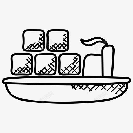 物流船货船邮轮图标svg_新图网 https://ixintu.com 工业涂鸦图标 帆船 物流船 货船 邮轮