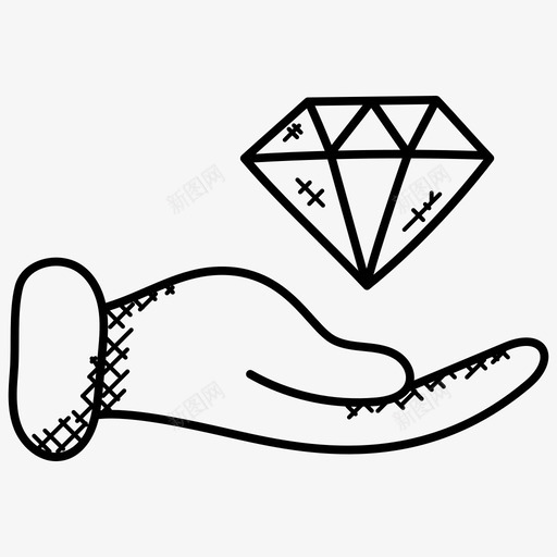 高级明亮钻石图标svg_新图网 https://ixintu.com 明亮 珍贵 质量 钻石 项目管理涂鸦图标 高级