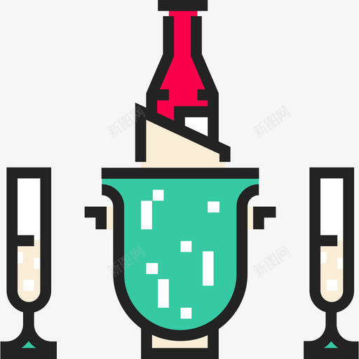 香槟(1)svg_新图网 https://ixintu.com 香槟(1) 情人节 简约 多色 可爱 精美 扁平