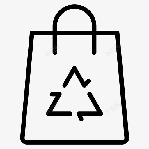 购物袋生态环保图标svg_新图网 https://ixintu.com 再利用 回收 环保 生态 购物袋