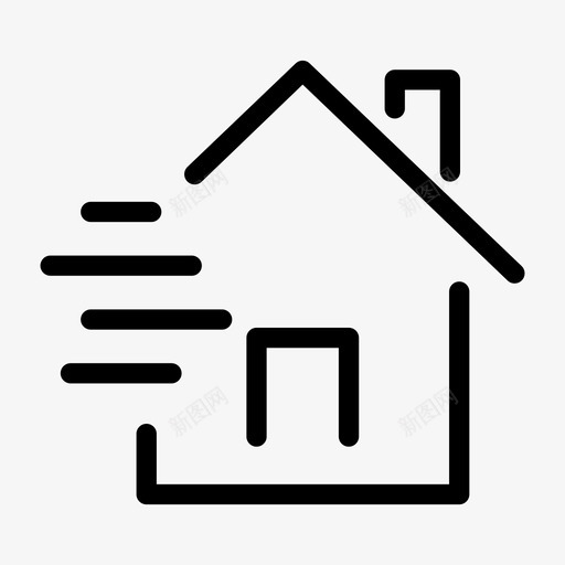 搬家房子房产图标svg_新图网 https://ixintu.com 2000个简单的线图标 房产 房子 搬家