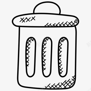 垃圾桶回收站网页和开发涂鸦图标图标