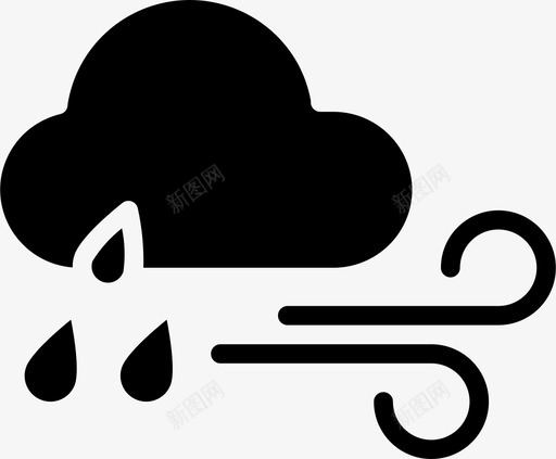 刮风下雨云天气图标svg_新图网 https://ixintu.com 云 刮风下雨 天气 天气稳定2