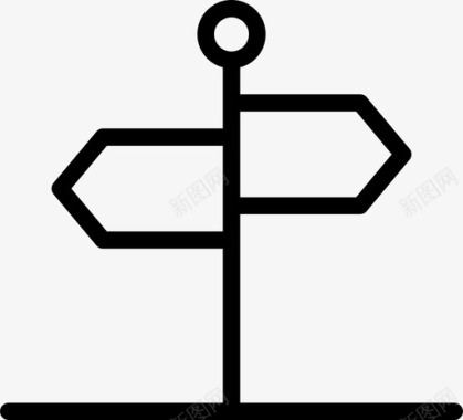 路标十字路口方向图标图标