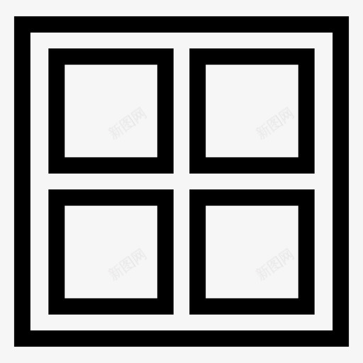 窗户盒子房间图标svg_新图网 https://ixintu.com 房间 盒子 窗户