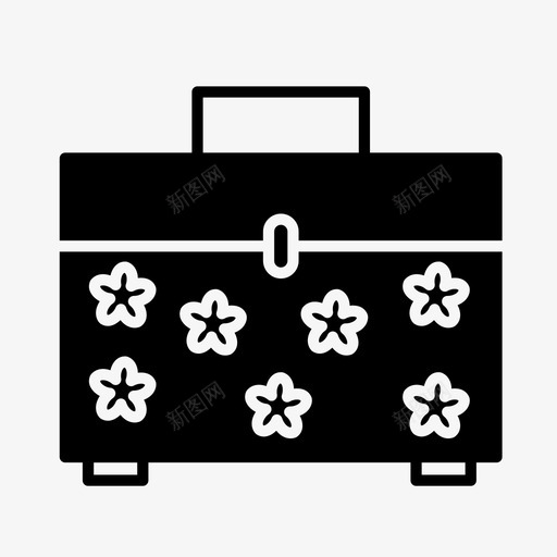 化妆盒配件美容图标svg_新图网 https://ixintu.com 化妆盒 女性时尚固体 手袋 时尚 美容 配件