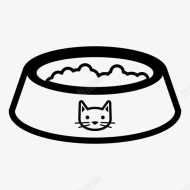猫碗动物猫食图标图标