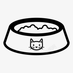 猫饲料猫碗动物猫食图标高清图片