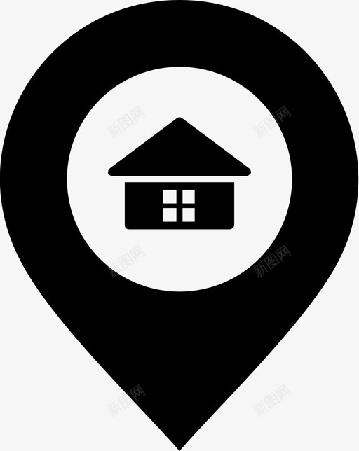 住址房子地图图标svg_新图网 https://ixintu.com 住址 地图 大头针 房子