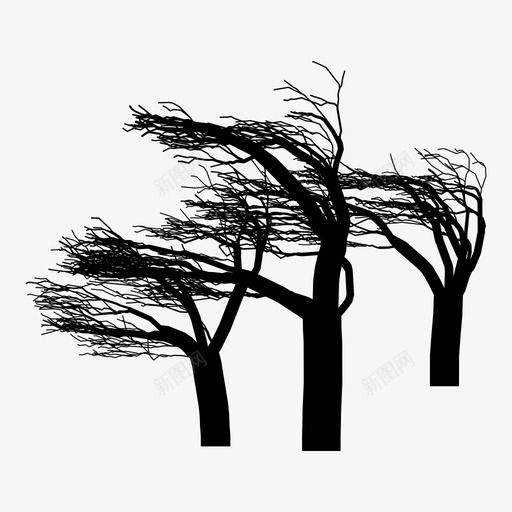 树光秃秃的树森林图标svg_新图网 https://ixintu.com 光秃秃的树 木头 树 森林 裸树 风 黑树