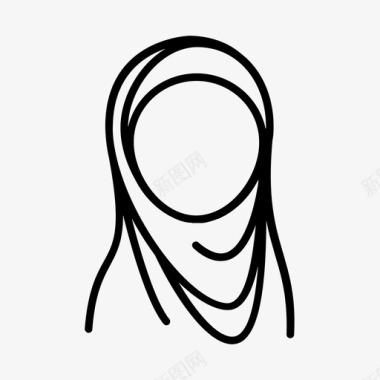 头巾穆斯林个人资料图标图标