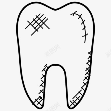 人类牙齿牙科诊所牙齿健康图标图标