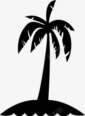 棕榈树岛夏天图标图标