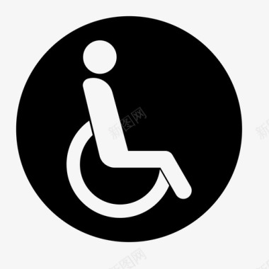 残疾人男子轮椅图标图标