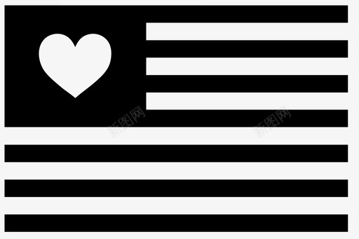 美国的爱国旗心图标图标