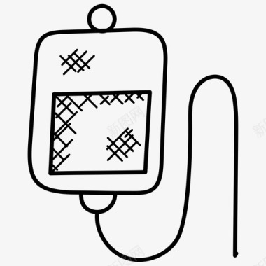 输血血袋输液滴图标图标