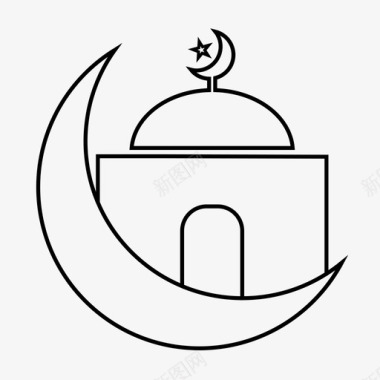 清真寺信心信仰图标图标