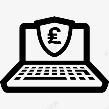 安全英镑笔记本电脑在线图标图标