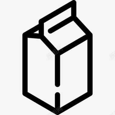 牛奶盒印花线状图标图标