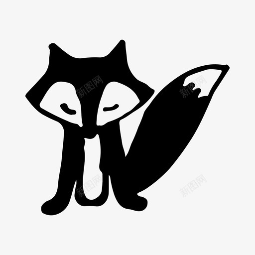 狐狸动物手绘图标svg_新图网 https://ixintu.com 动物 手绘 狐狸 素描 自然