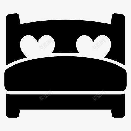 婚床卧室家具图标svg_新图网 https://ixintu.com 卧室 婚床 婚礼无休止的爱情和幸福固体图标集 家具 浪漫 蜜月