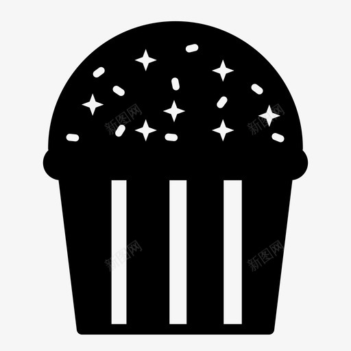 纸杯蛋糕生日庆祝图标svg_新图网 https://ixintu.com 庆祝 松饼 派对 生日 糕点 纸杯蛋糕 蛋糕图标实心
