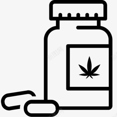 大麻药丸治疗治愈图标图标