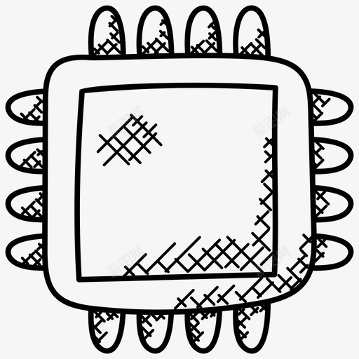 微处理器电路板计算机处理器图标svg_新图网 https://ixintu.com 微处理器 微芯片 数据库和存储涂鸦图标 电子设备 电路板 计算机处理器