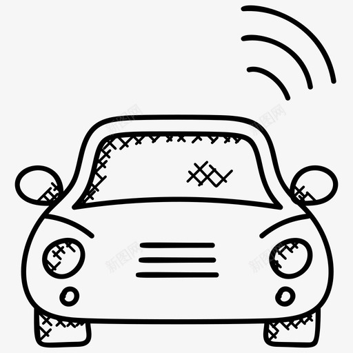 自动汽车汽车wifi机器人汽车图标svg_新图网 https://ixintu.com 地图和导航涂鸦图标 机器人汽车 汽车wifi 自动汽车