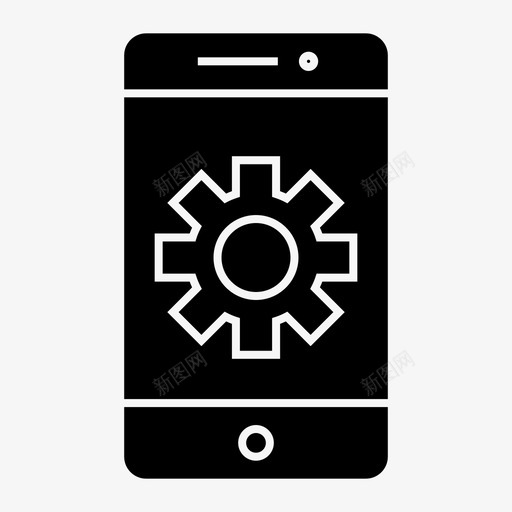 设置装备移动设备图标svg_新图网 https://ixintu.com 技术 智能手机 流程 移动设备 装备 设置