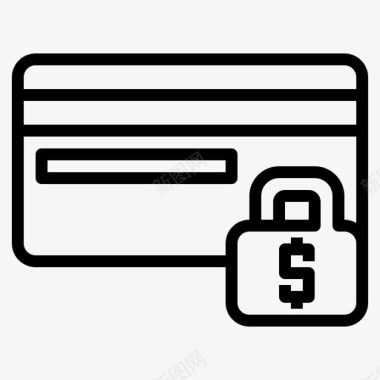 信用卡锁保护图标图标
