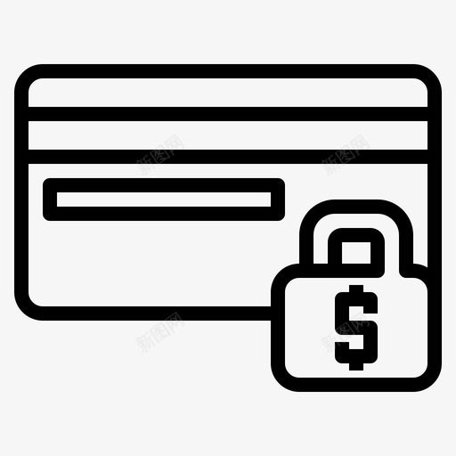 信用卡锁保护图标svg_新图网 https://ixintu.com 保护 信用卡 安全 网络安全 锁