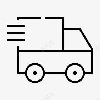 卡车交货包装装运图标图标