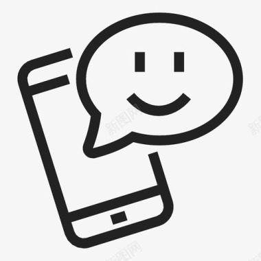 手机表情微笑短信图标图标