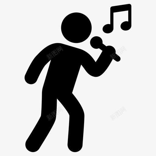 歌手卡拉OK唱歌图标svg_新图网 https://ixintu.com 卡拉OK 唱歌 歌手