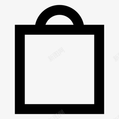 购物袋粗衬里图标图标