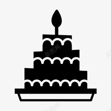 婚礼蛋糕生日蛋糕庆祝图标图标