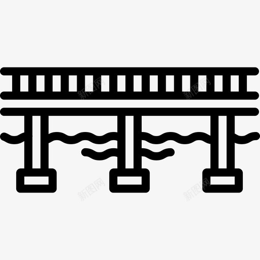 水上桥梁城市直线图标svg_新图网 https://ixintu.com 城市 水上桥梁 直线