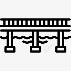 水上桥梁水上桥梁城市直线图标高清图片