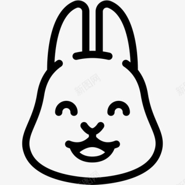 笑兔子情感图标图标