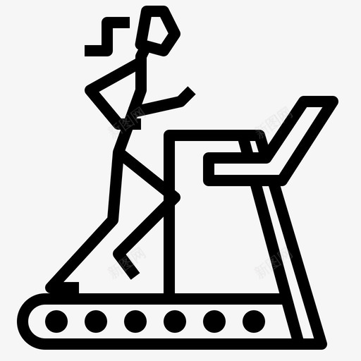 跑步田径跑步机图标svg_新图网 https://ixintu.com 健康营养 田径 跑步 跑步机