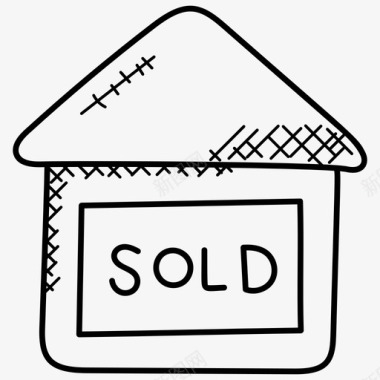 房子卖了卖了房地产涂鸦图标图标