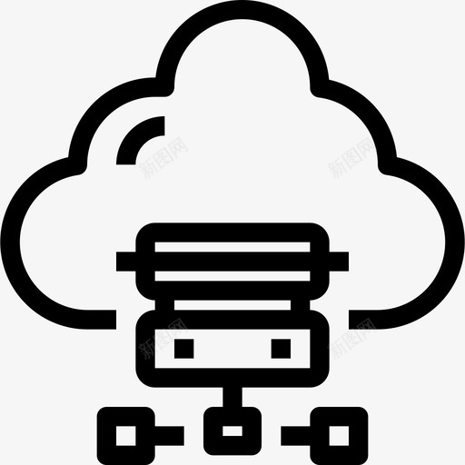 网络云数据图标svg_新图网 https://ixintu.com 云 数据 数据库 服务器 网络 网络和数据库
