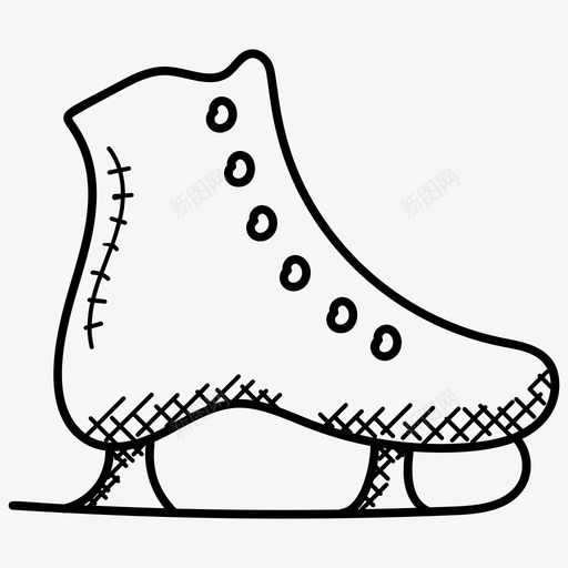 溜冰鞋冬季运动运动涂鸦图标svg_新图网 https://ixintu.com 冬季运动 溜冰鞋 运动涂鸦图标