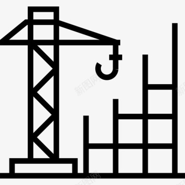 建筑起重机维修图标图标