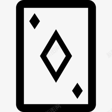 钻石王牌扑克牌厚轮廓图标图标