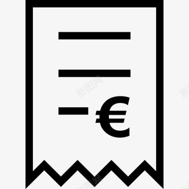欧元账单单据发票图标图标
