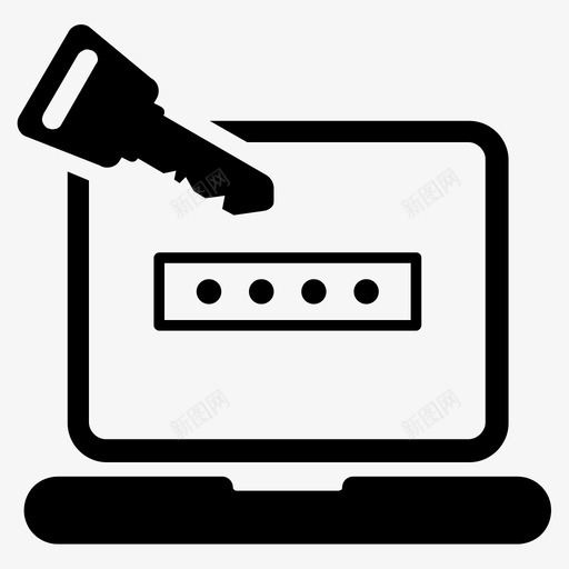笔记本电脑保护钥匙密码图标svg_新图网 https://ixintu.com 个人笔记本电脑 商业安全收集 安全 密码 笔记本电脑保护 钥匙